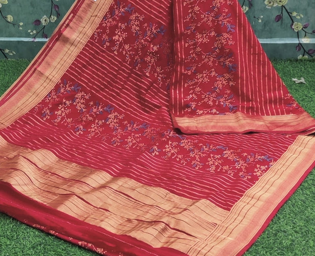 Red LW Banarasi Pattu 16JUL4