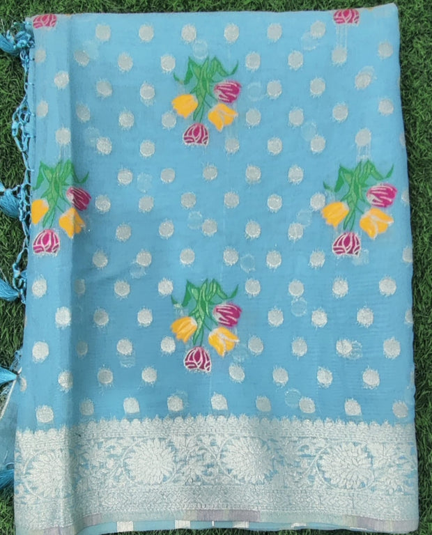 Blue Chanderi Silk 17JUL12E