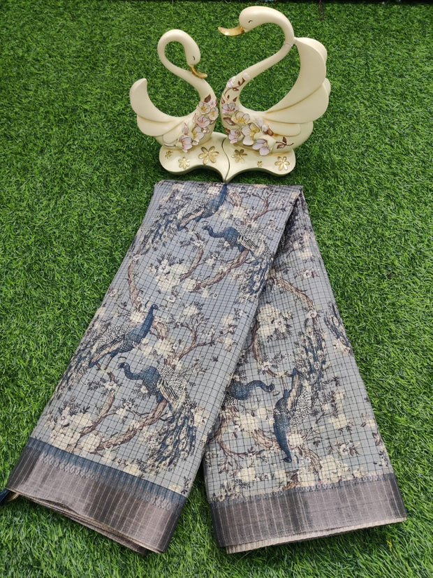 Grey Tussar Silk  20JUL9