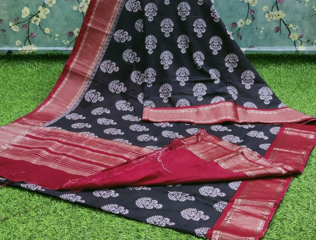 Black Chanderi Silk 24JUL15E
