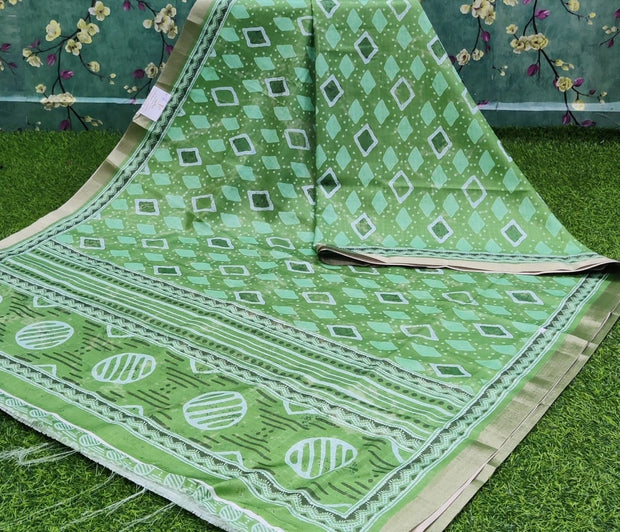 Green `Tussar Silk 26JUL12