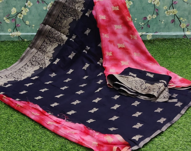 Tomato Pink Khadhi Georgette 28JUL6