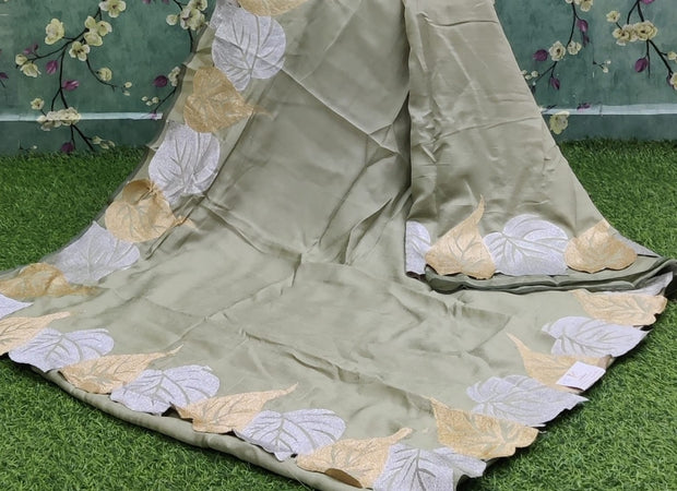 Green Shimmer Georgette 31JUL8