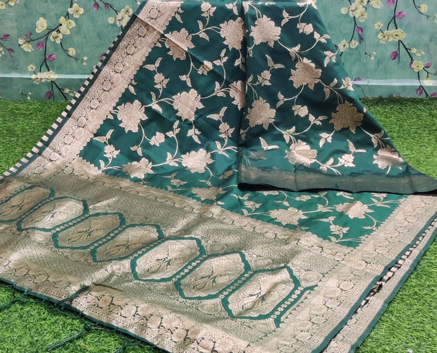 Bottle Green Katan Banarasi 3AUG2E