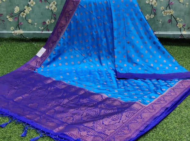 Blue Satin Pattu 10AUG10