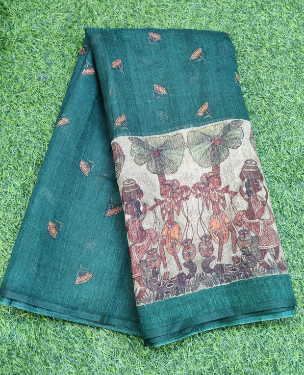 Bottle Green Jute Silk 16AUG4E