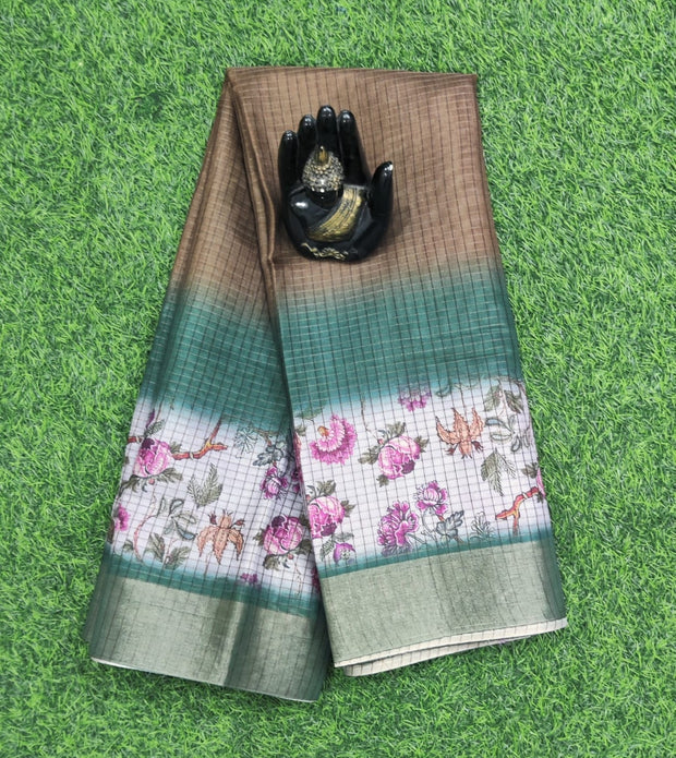 Brown Tussar Saree 20H44E