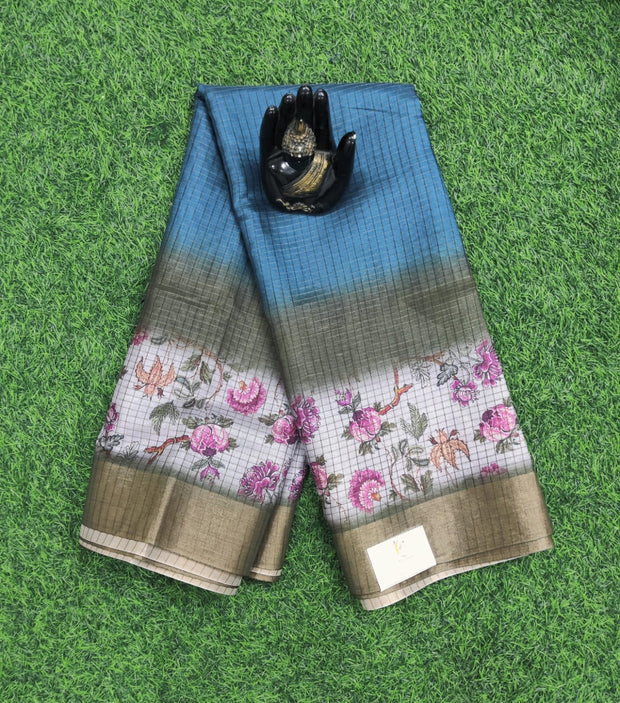 Peacock Blue Tussar 20H43E