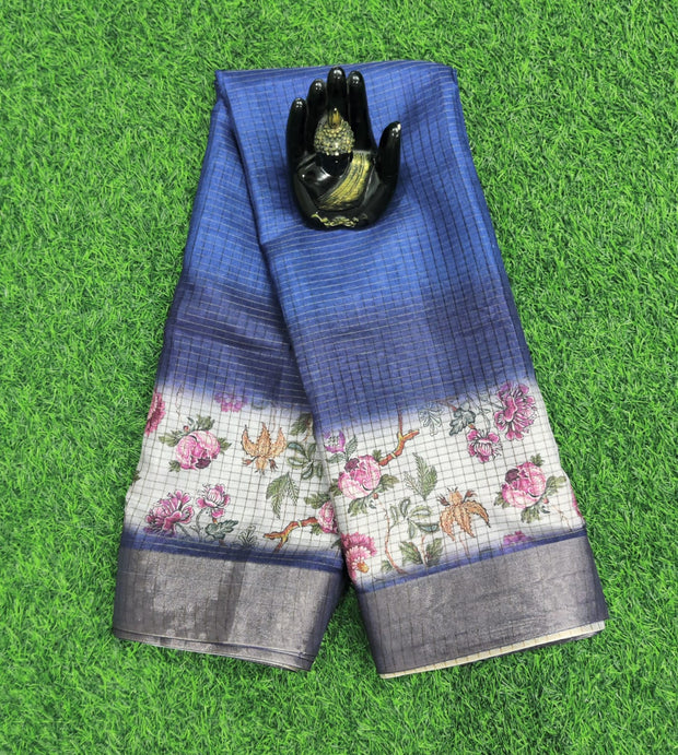 Blue Tussar Saree 20H41E