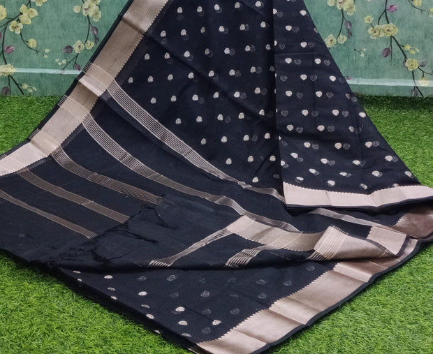 Black Chanderi Silk 22H410
