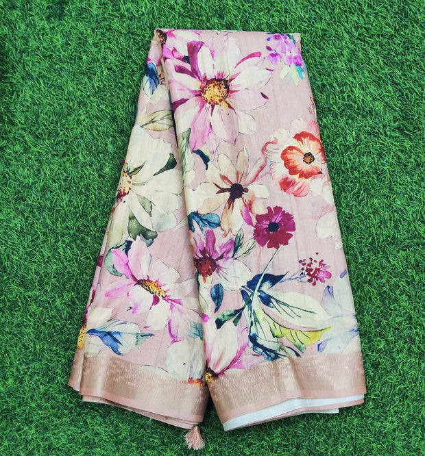 Peach Tussar Silk 23H4-11E