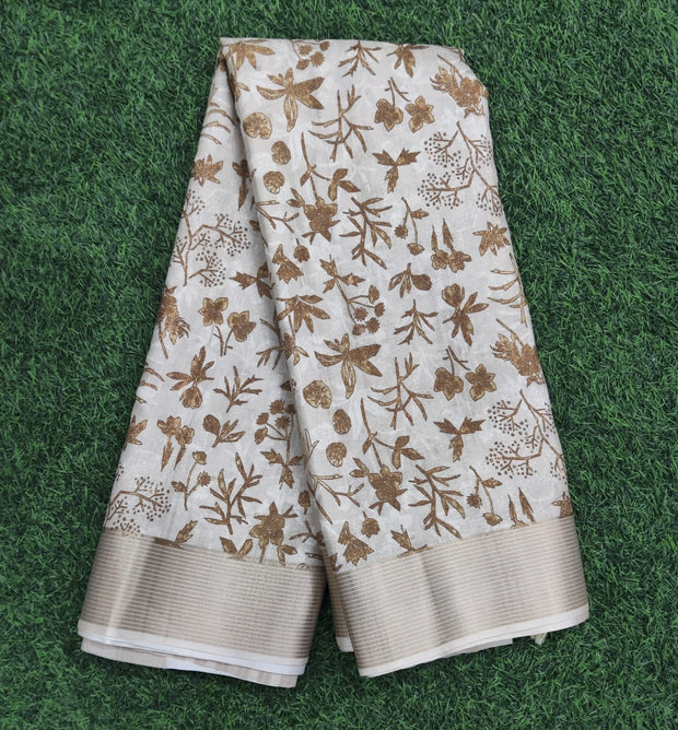 Cream Tussar Silk 23H4-13E