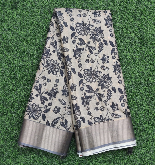 Cream Tussar Silk 23H4-12E