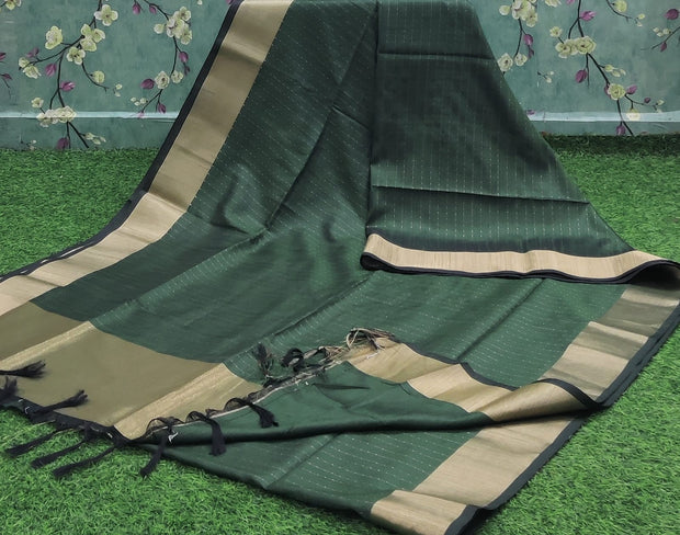 Bottle Green Khadi Pattu 19 H5-12