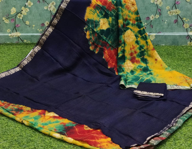 Green Shibori Kadhi Georgette 6 I4-13