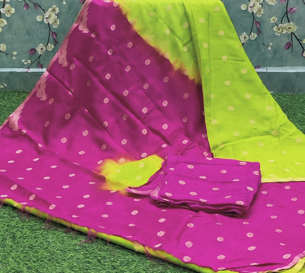 Parrot Green Kadhi Georgette 7 I4-9