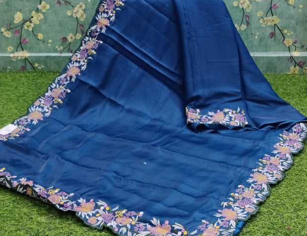 Peacock Blue Russian Crepe 7 I4-7