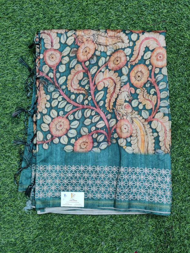 Green Cutwork Tussar 8 I4-2E