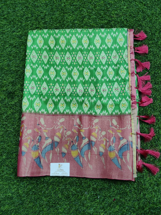 Parrot Green Patola Pattu 8 I4-6E