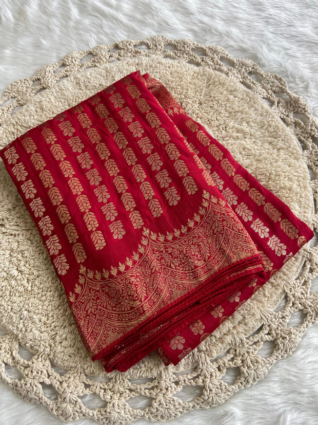 Red Russian Silk Saree