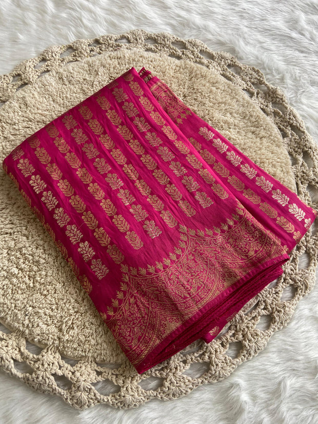 Pink Russian Silk Saree