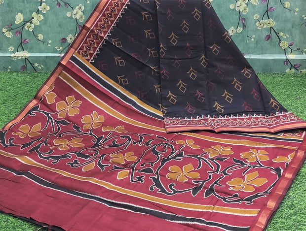Brown Red Maheshwari Silk 11 I4-11