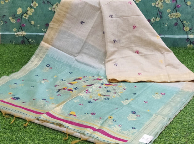 Cream Lux Green Jamdani 20 I4-11