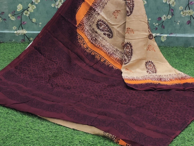 Cream Jacquard Banana Silk 29 I4-10