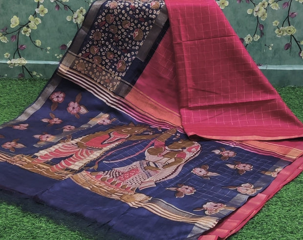 Tomato Pink Handloom Kalamkari 29 I4-3