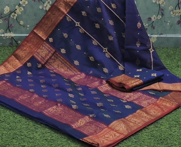 Blue Chanderi Pattu 29 I4-2