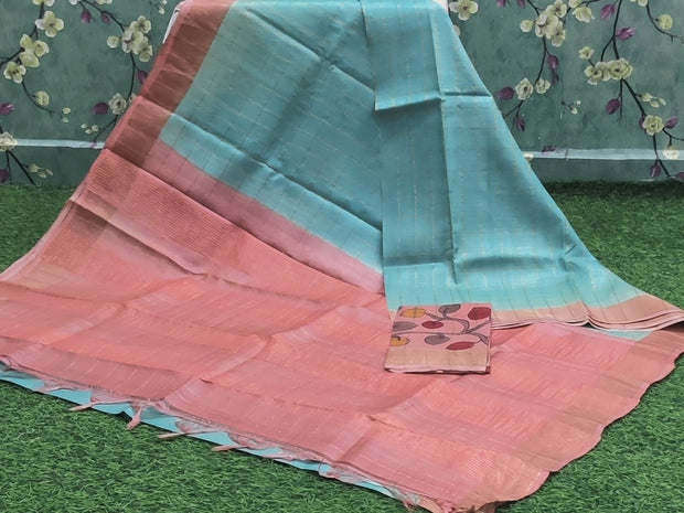 Green Peach Tussar 5 J4-10