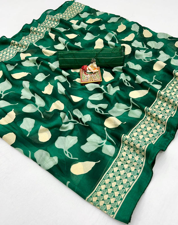 Bottle Green Moss Georgette