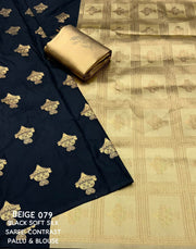 Black and Gold Soft Silk