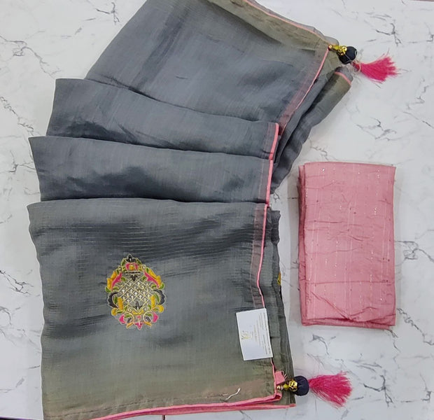 Grey Chanderi Voile 16Sep12