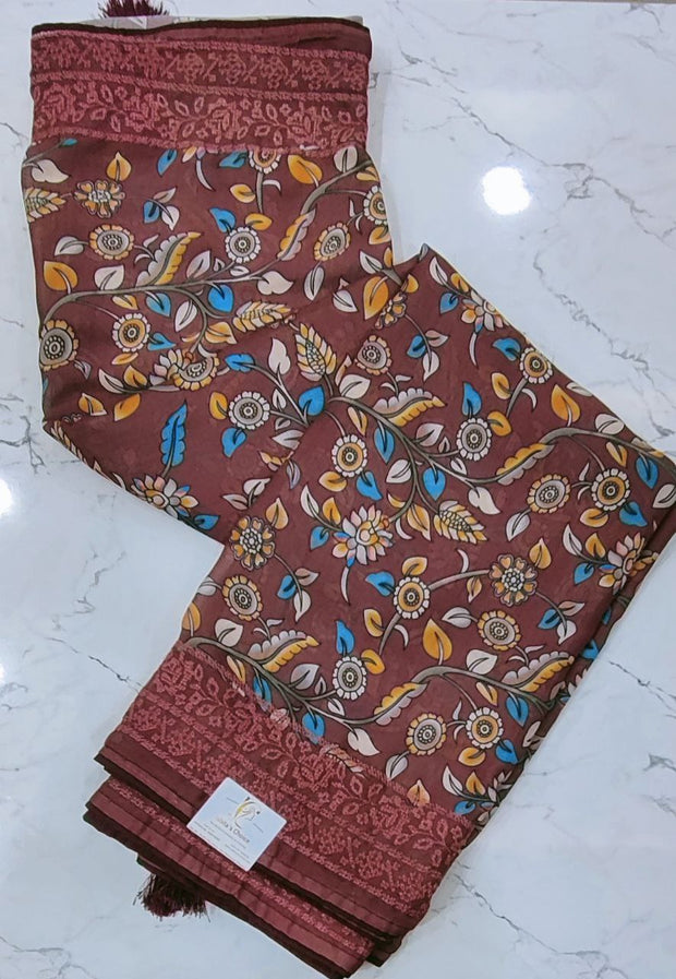 Beige Georgette Kalamkari 16SEP5E