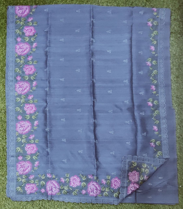 Peacock Blue Tussar Silk 7June6