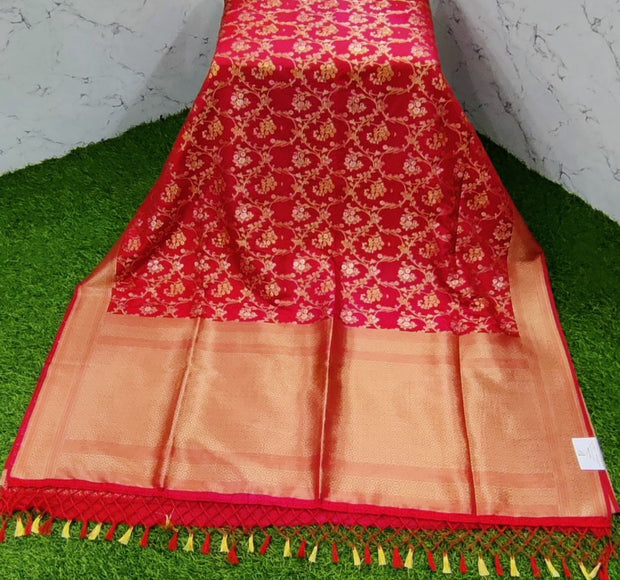 Red Katan Banarasi Pattu 20SEP1