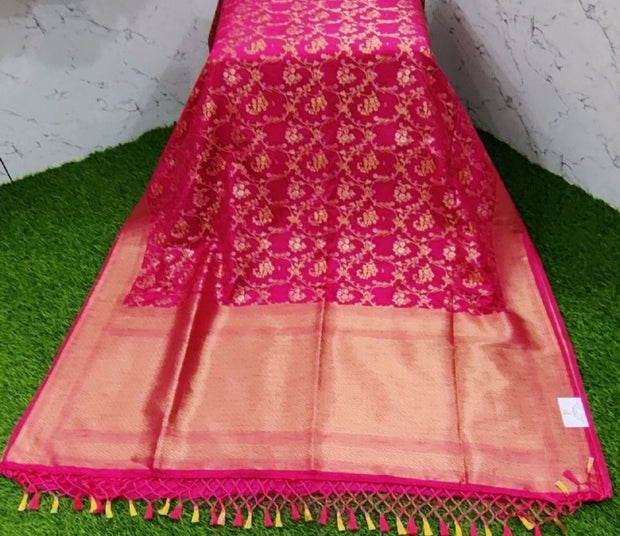 Tomato Pink Katan Banarasi Pattu 20SEP5