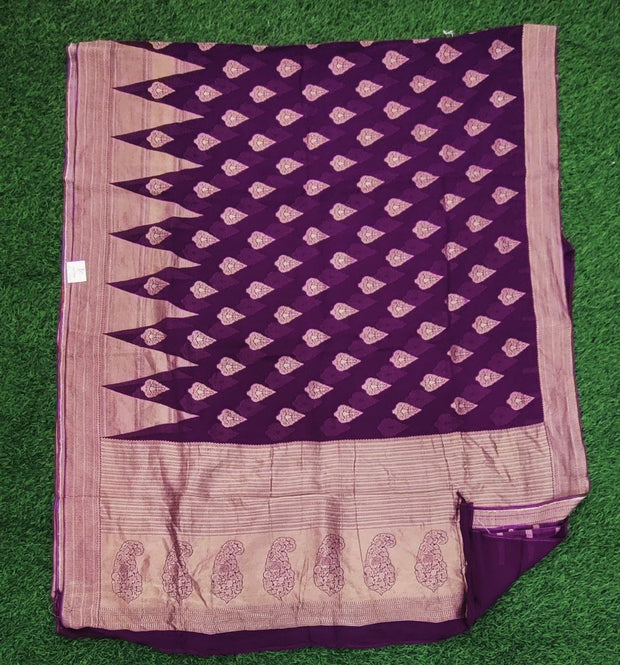 Purple Pure Georgette Saree 30Sep1E