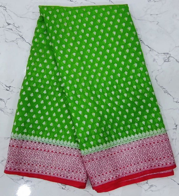 Green Banarasi Gerogette 6OCT1E