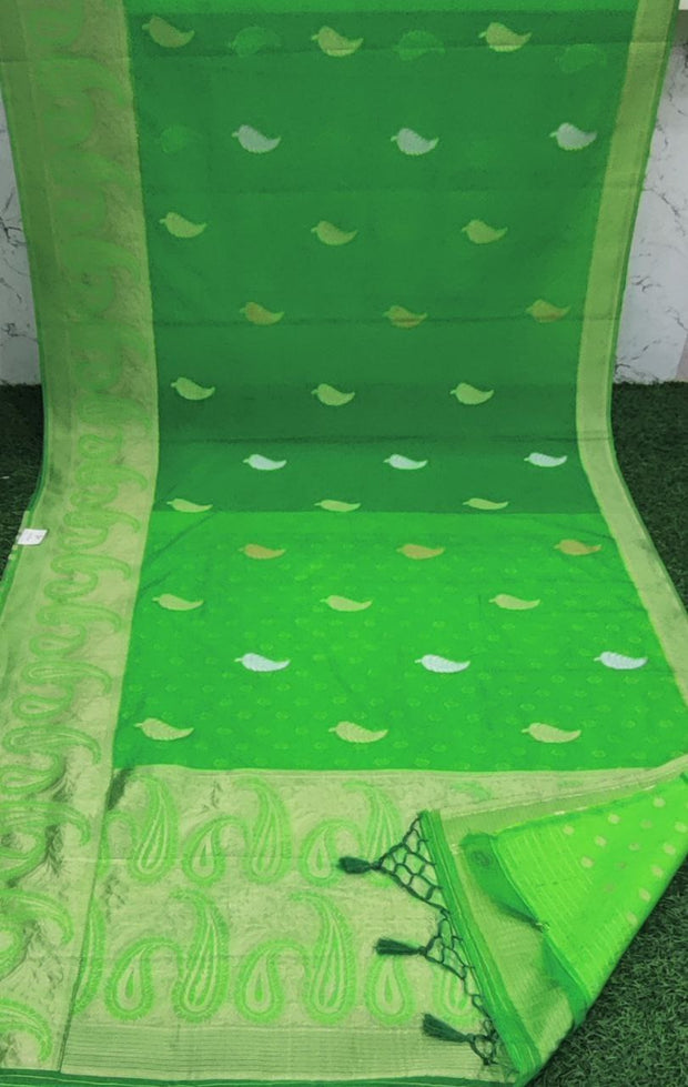 Parrot Green LW Banarasi Oragnza 10OCT9E