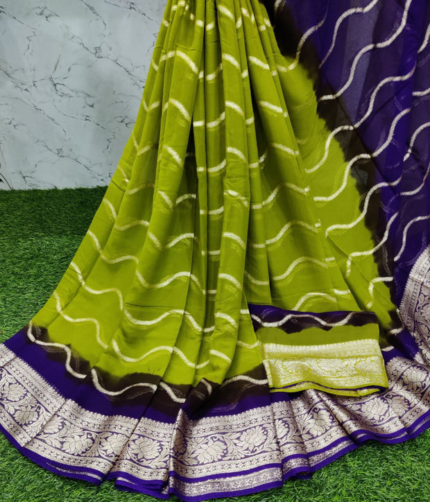 Green Khadi Georgette 11OCT9E