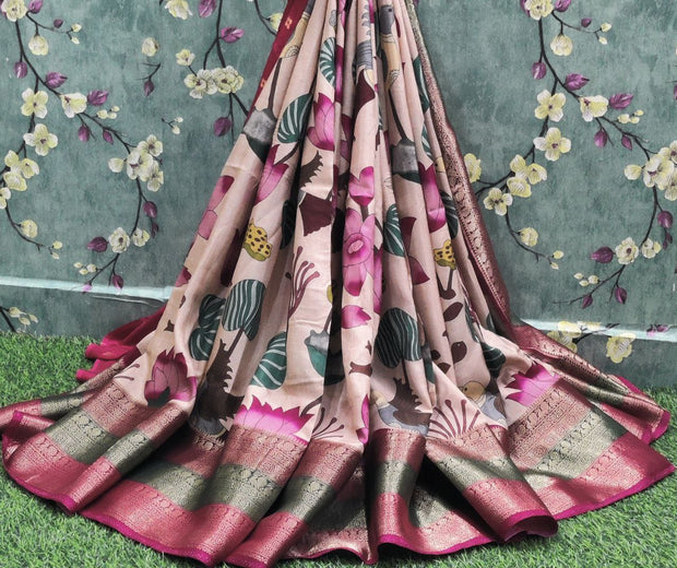 Onion Pink Dola Banaras Saree 18LV1