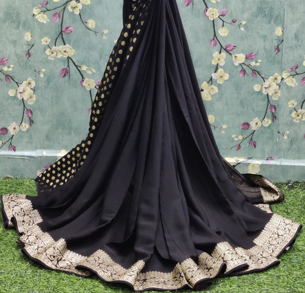 Black Khadi Georgette 20OCT2E