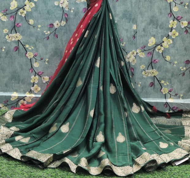 Green Georgette Banarasi 8NOV8