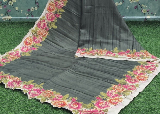 Bottle Green Jute Tussar 12JAN7E