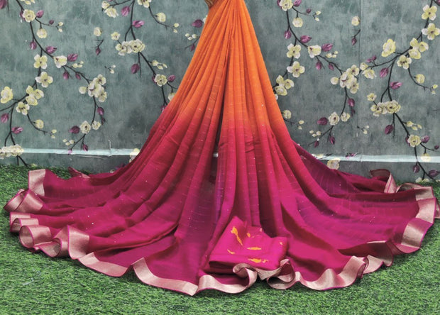 Orange Pure Georgette 21JAN9