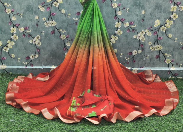 Green Pure Georgette 21JAN4