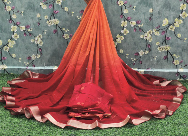 Orange Pure Georgette 21JAN5