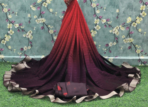 Red Pure Georgette 21JAN8